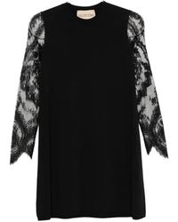 Valentino Garavani - Lace-Sleeve Mini Dress - Lyst