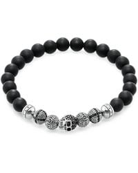 Thomas Sabo - Perlenarmband Mit Totenkopf - Lyst