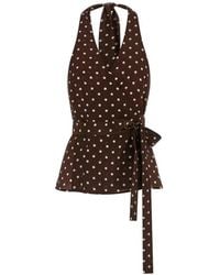 P.A.R.O.S.H. - Polka-Dot Tie Top - Lyst
