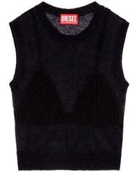 DIESEL - M-Arostica Knitted Tank Top - Lyst