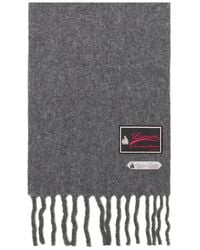 Lanvin - Écharpe Frangée À Patch Logo - Lyst