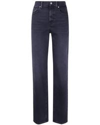 7 For All Mankind - Stovepipe Wide-Leg Jeans - Lyst