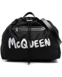 Alexander McQueen Bolsa de equipaje con logo - Negro