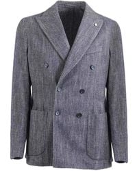 L.B.M. 1911 - Herringbone Double-Breasted Blazer - Lyst