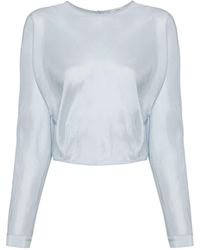 Forte Forte - Silk Cropped T-shirt - Lyst
