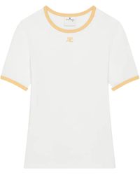 Courreges - T-Shirt With Contrasting Trim - Lyst