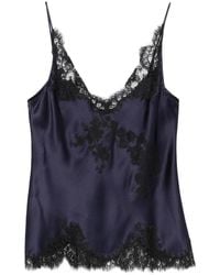 Carine Gilson - V-Neck Lace-Detail Slip - Lyst