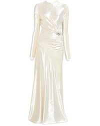 Rabanne - Robe Longue En Velours À Design Drapé - Lyst