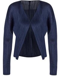Pleats Please Issey Miyake - Pleated Cardigan - Lyst