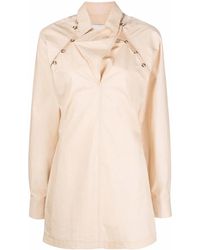 Nanushka - Vestido camisero corto con cierre asimétrico - Lyst