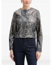 Guess - Snake-Print Buttoned Jacket - Lyst
