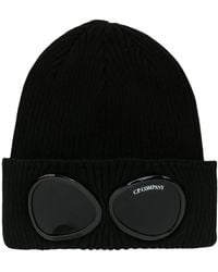 C.P. Company - Gerippte Mütze Mit Goggle-Detail - Lyst