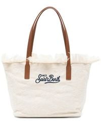 MC2 Saint Barth - Sac Porté Épaule City À Fleurs Et Franges Médium - Lyst