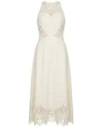 Twinset - Lace-Trim Sleeveless Midi Dress - Lyst