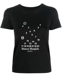Maison Margiela - Numbers-motif Cotton T-shirt - Lyst