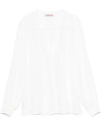 Blanca Vita - V-Neck Long-Sleeve Top - Lyst