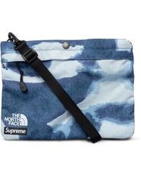Supreme - X The North Face Bleached Denim-Print Shoulder Bag - Lyst