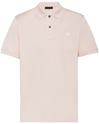 Prada - Triangle-logo Cotton Polo Shirt - Lyst