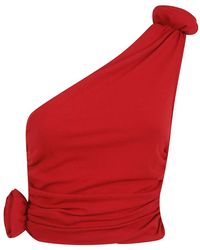 Magda Butrym - Knot-Detail One-Shoulder Blouse - Lyst