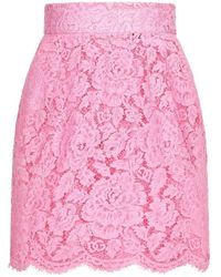 Dolce & Gabbana - Floral Lace Miniskirt - Lyst