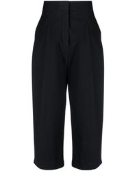 Studio Nicholson - Pleated Cropped Wide-leg Cotton Trousers - Lyst