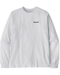 Patagonia - T-Shirt P-6 À Manches Longues Et Logo Imprimé - Lyst