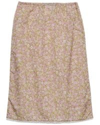 Prada - Imprimé Floral Re-Nylon Midi-Jupe - Lyst