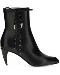 McQueen - Lace-Up Leather Ankle Boots - Lyst