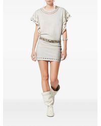 Isabel Marant - Laser-Cut Ruffled Mini Dress - Lyst