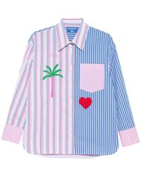 SUSANNA BLU - Striped Embroidered Shirt - Lyst