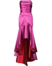 Marchesa notte Vestido de fiesta con dobladillo asimétrico - Rosa