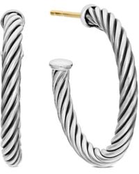 David Yurman - Sterling Cable Hoop Earrings - Lyst