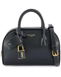 Saint Laurent - Logo-Plaque Leather Tote Bag - Lyst