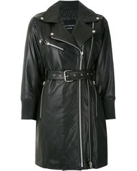 À La Garçonne + Kalline Elongated Leather Jacket - Black