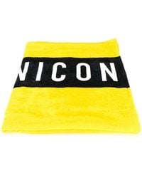 DSquared² Icon Print Beach Towel - Yellow