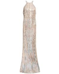 Elie Saab - Sequin-Embellished Halter-Neck Maxi Dress - Lyst