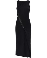 MM6 by Maison Margiela - Mid-Length Fine Ribbed Dress - Lyst