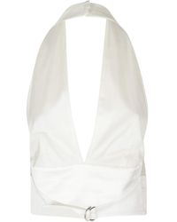 ANDAMANE - Sandra Avorio Halterneck Belted Top - Lyst