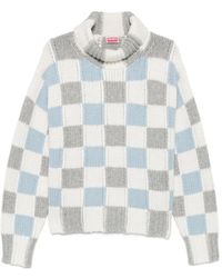 KENZO - Checks Roll-Neck Sweater - Lyst