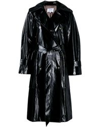 Nanushka Ambar Vinyl Trench Coat - Black