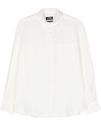A.P.C. - Classic-Collar Linen Shirt - Lyst