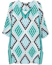Marc O' Polo - Geometric-Print V-Neck Midi Dress - Lyst