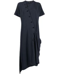 Y's Yohji Yamamoto - Round-neck Button-detailing Dress - Lyst