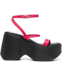 Vic Matié - Chunky Leather Wedge Sandals - Lyst