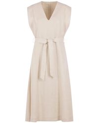 Glanshirt - Lia V-Neck Tie Dress - Lyst