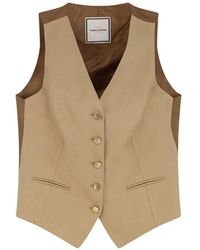Tagliatore - V-Neck Linen Vest - Lyst