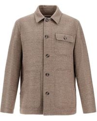 Herno - Virgin-Wool Twill Shirt Jacket - Lyst