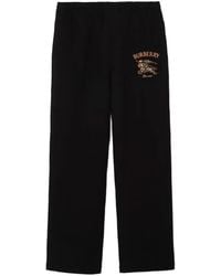 Burberry - Checkered Knight-Logo Cotton Track Pants - Lyst