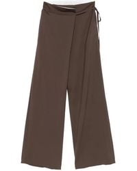 Alysi - Wrap-Front Wide-Leg Trousers - Lyst
