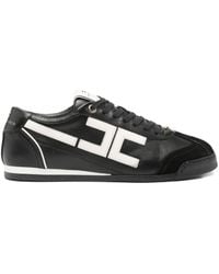 Elisabetta Franchi - Logo-Detail Leather Sneakers - Lyst